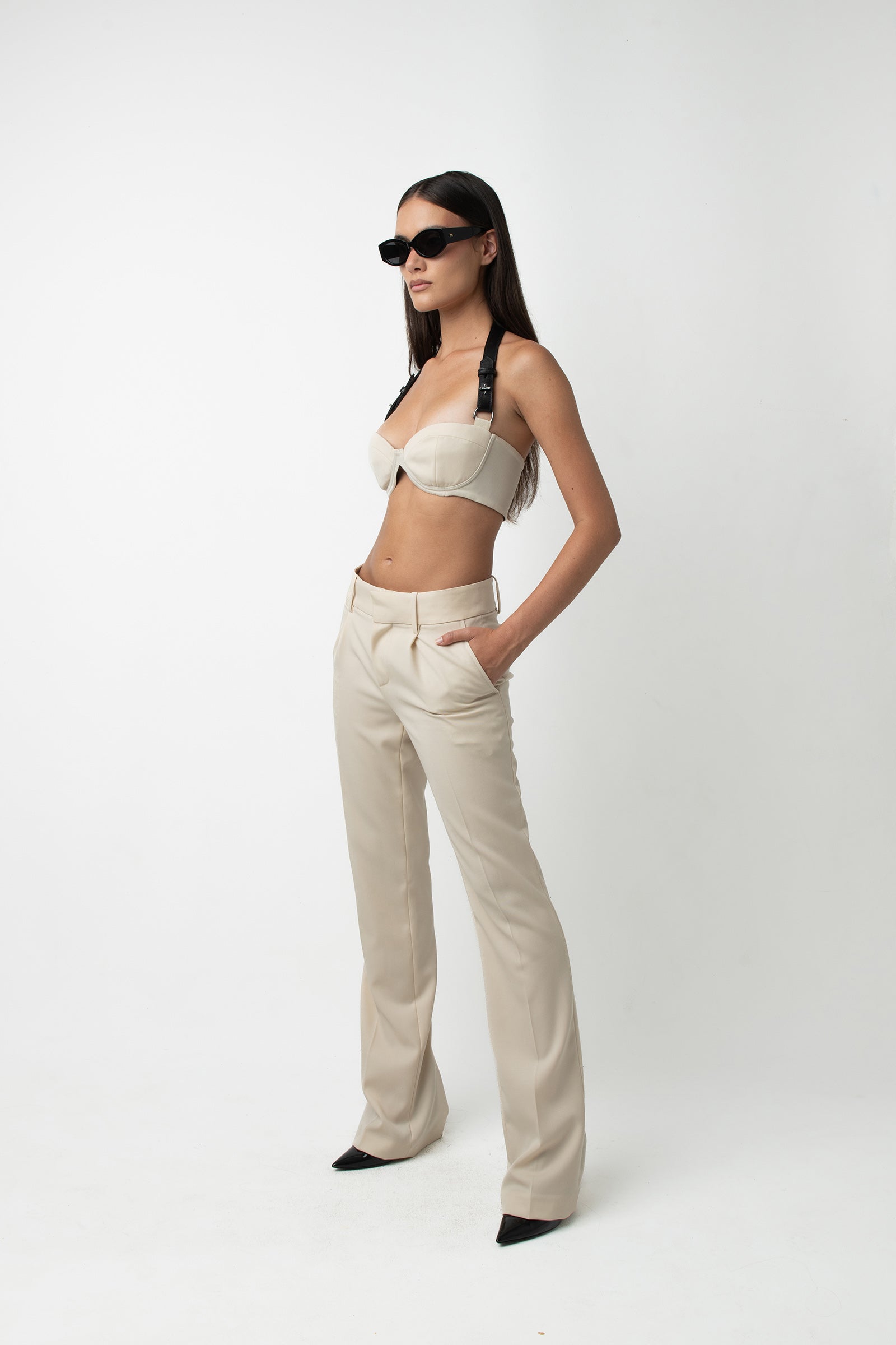 Cindy Wool Trousers - Cream