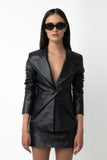 Alethia Leather Jacket - Caviar