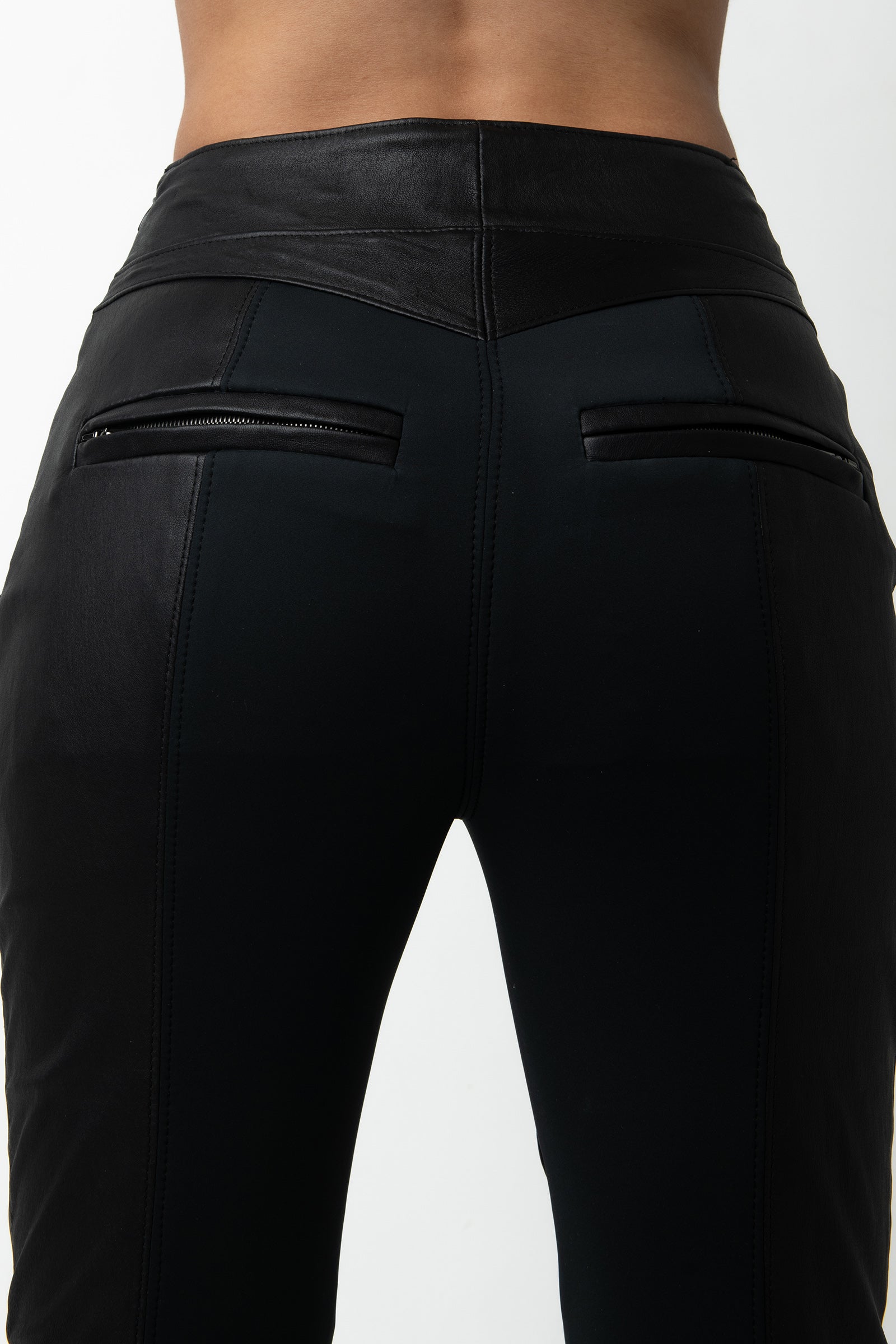 Paige Leather Pant - Caviar