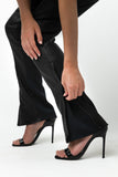 Paige Leather Pant - Caviar
