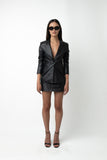 Alethia Leather Jacket - Caviar