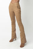 Paige Leather Pant - Latte