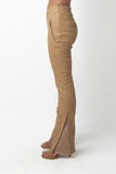 Paige Leather Pant - Latte