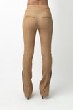 Paige Leather Pant - Latte