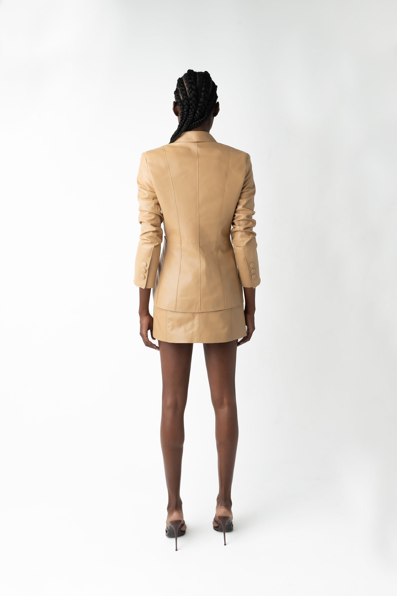 Alethia Leather Jacket - Latte