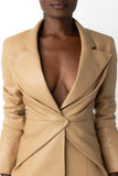 Alethia Leather Jacket - Latte