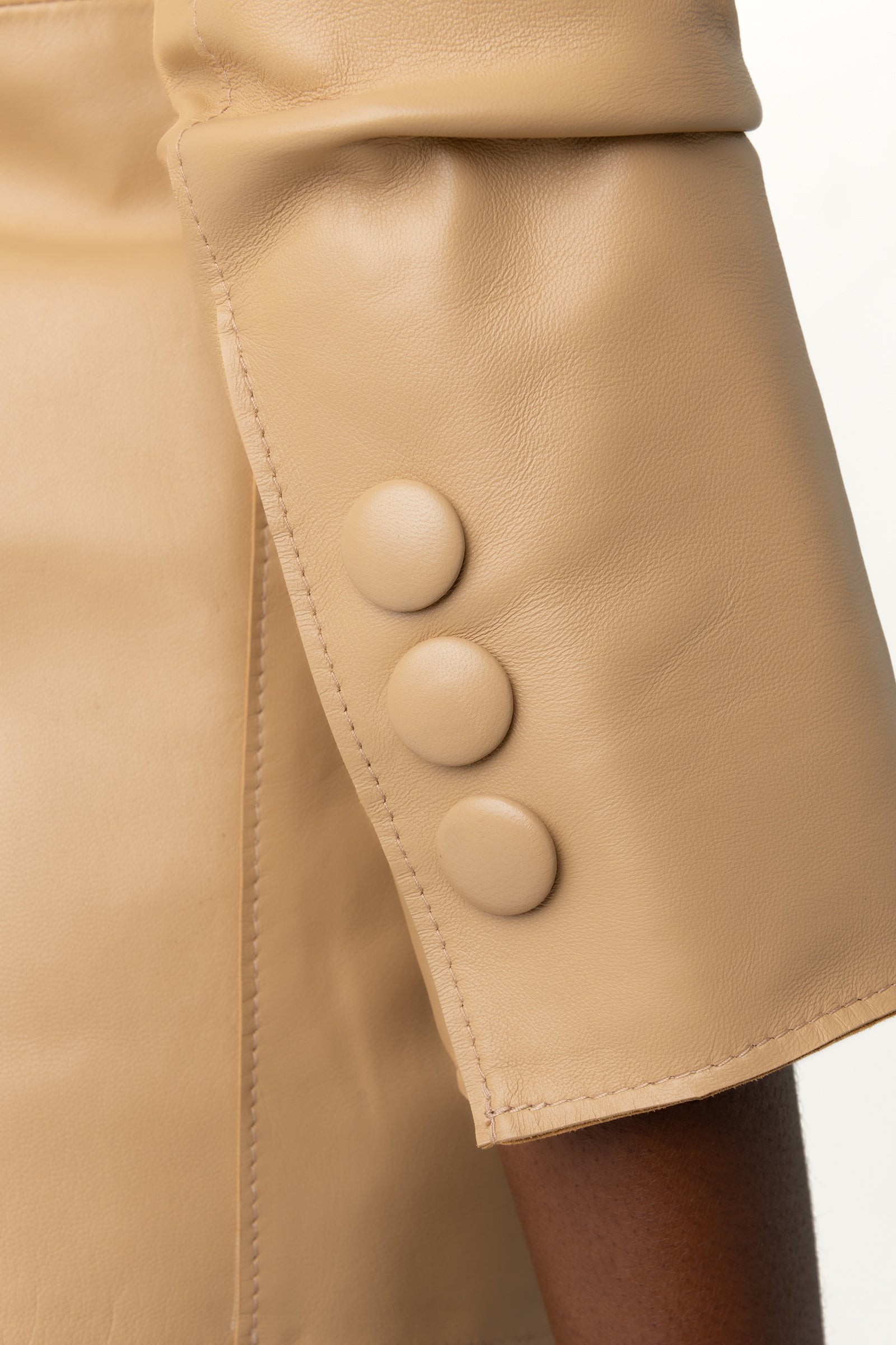 Alethia Leather Jacket - Latte