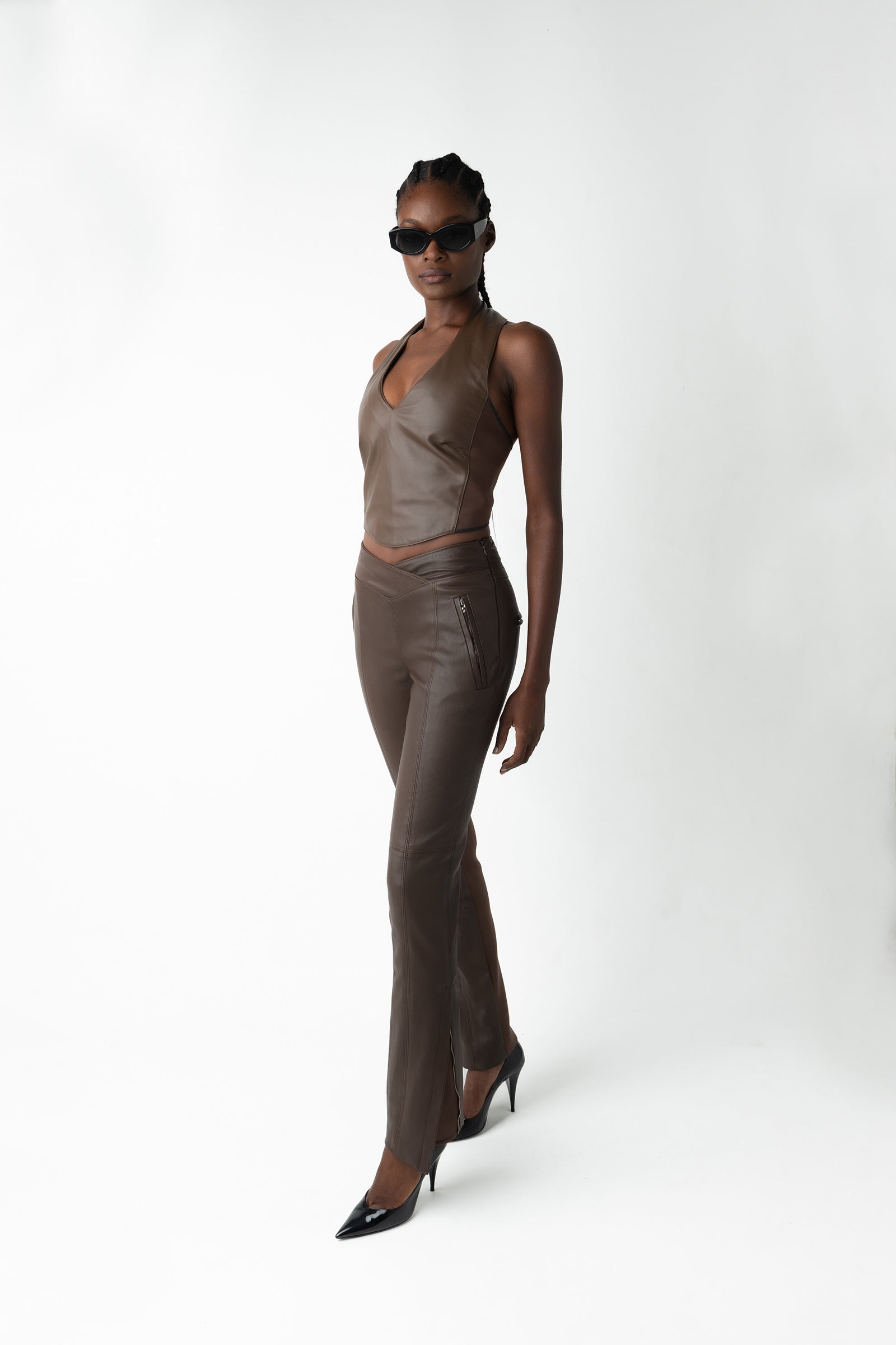 Brook Bib Top - Chocolate