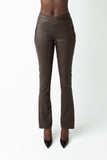 Paige Leather Pant - Chocolate