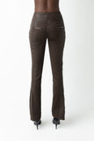 Paige Leather Pant - Chocolate