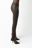 Paige Leather Pant - Chocolate