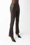 Paige Leather Pant - Chocolate