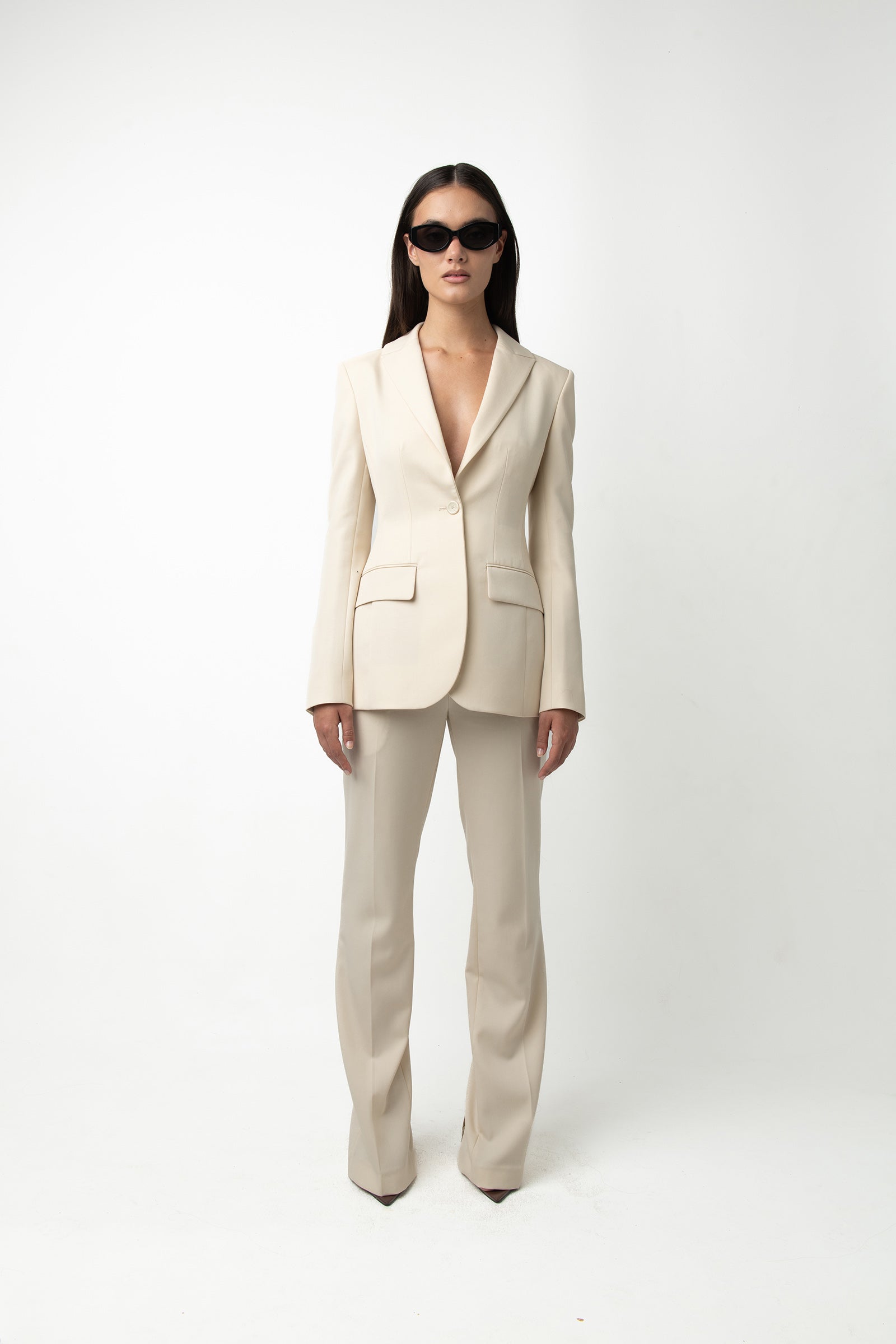 3 Piece womens suit made from linenmix with silk lining - Popp Kretschmer |  Multibrand Fashion Store