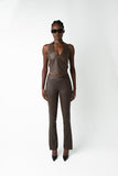 Paige Leather Pant - Chocolate